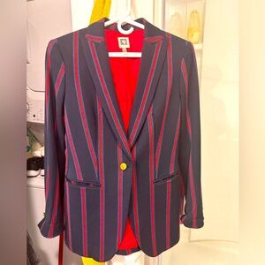 Anne Klein Striped Blazer in Red and Blue
